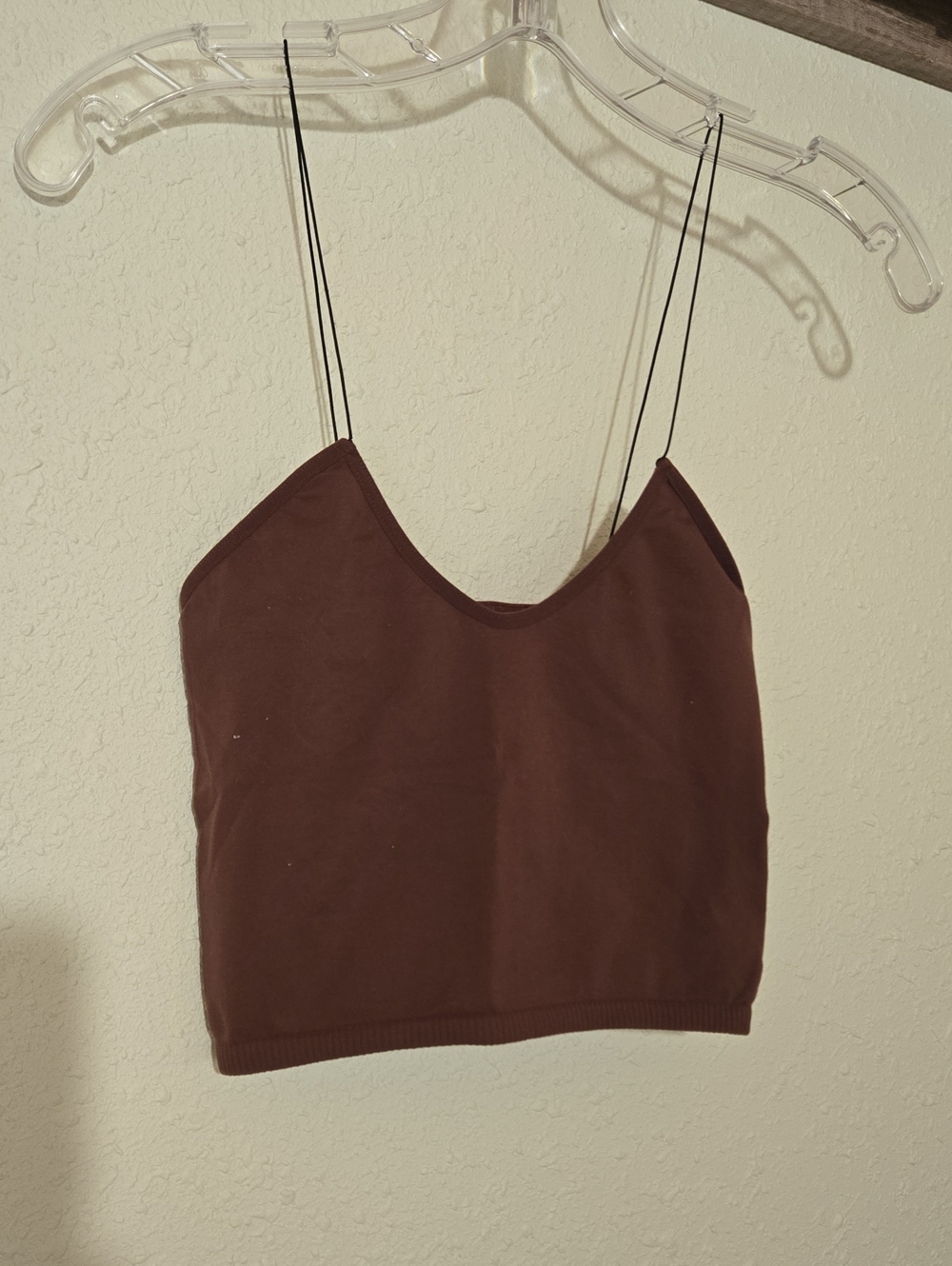 Pre-loved Free People Intimately Chocolate Brown Spaghetti Strap Crop Cami